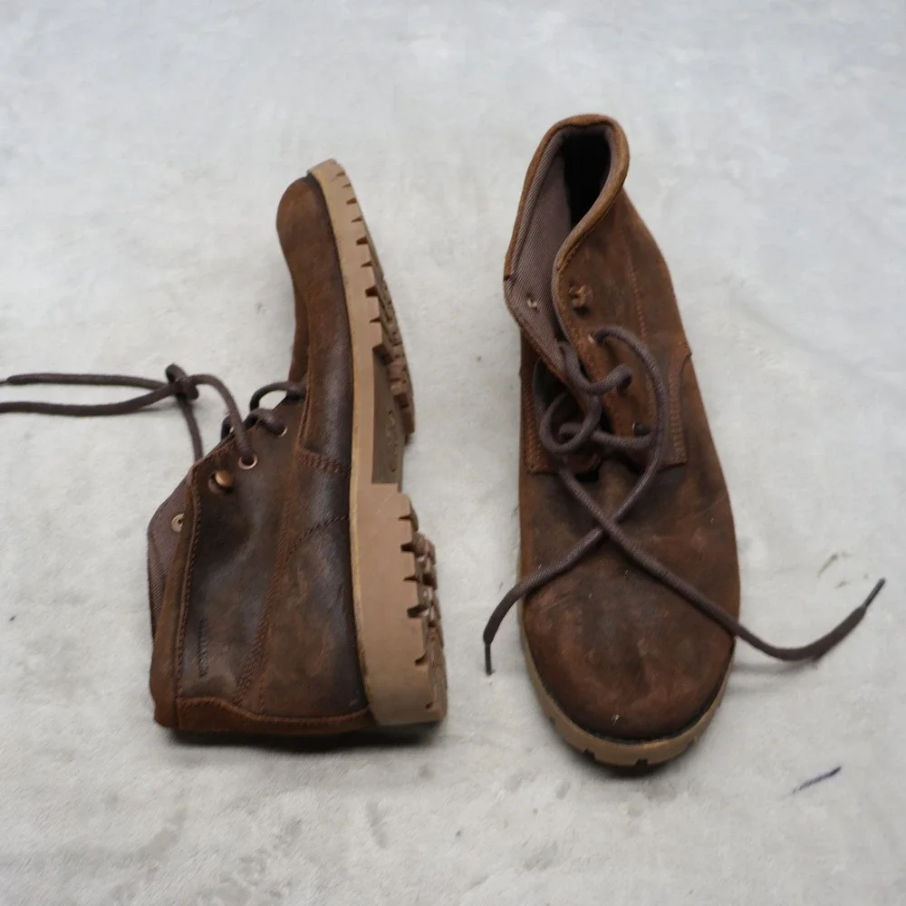 Wolverine Mens 11M Chukka Boots Brown Leather Suede Rugged Work Lace Up Casual